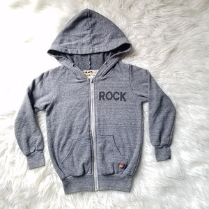 Aviator Nation Kids Rock and Roll Hooded Zip Up Sweater Size 4
